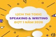 LỊCH THI TOEIC NÓI VIẾT ĐỢT 1 NĂM 2026